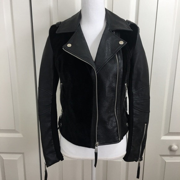 BCBGeneration Jackets & Blazers - BCBGeneration Faux Leather/Fur  Moto Jacket